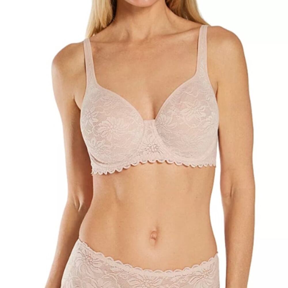 Wacoal Women's 34D Rose Dust Soft Sense Floral Lace Underwire Bra Elegant E17-3